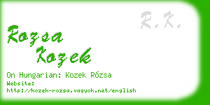 rozsa kozek business card